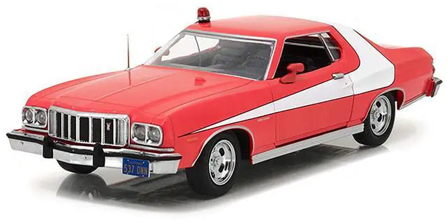 Alt view image 7 of 8 - 1976 Ford Gran Torino Red with White Stripes "Starsky and Hutch" (1975-1979) TV Series 1/24 Diecast Model Car by Greenlight