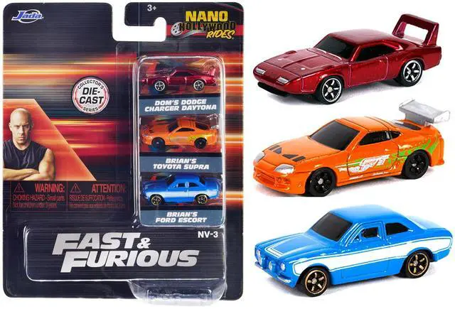 Alt view image 7 of 15 - "Fast & Furious" 3 piece Set "Nano Hollywood Rides" Series 1 Diecast Model Cars by Jada