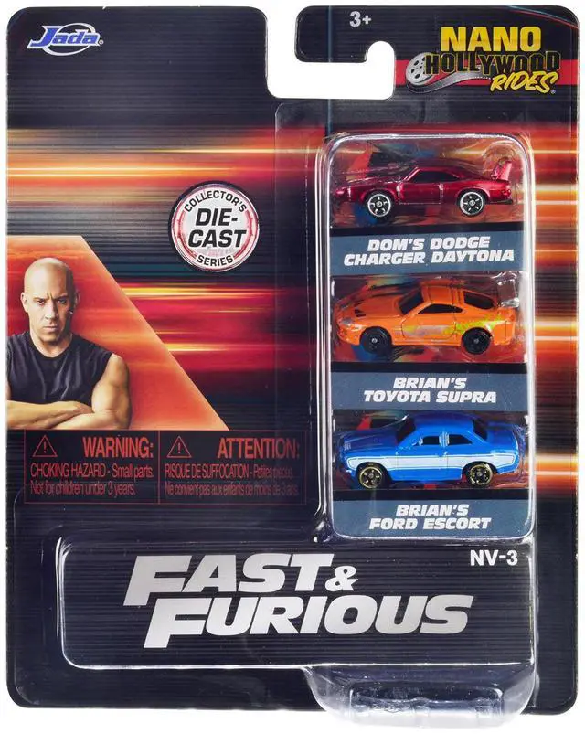 Alt view image 9 of 15 - "Fast & Furious" 3 piece Set "Nano Hollywood Rides" Series 1 Diecast Model Cars by Jada