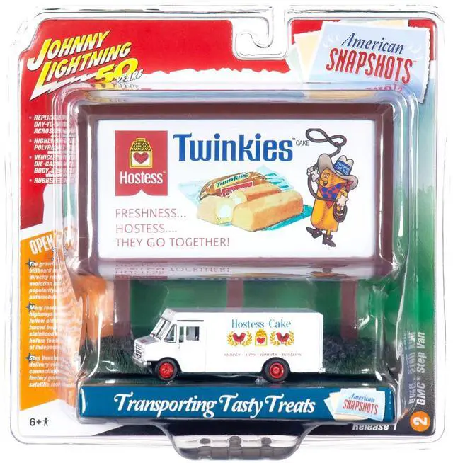 Alt view image 10 of 10 - GMC Step Van White with "Hostess" Country Billboard "Johnny Lightning 50th Anniv." 1/64 Diecast Model Johnny Lightning