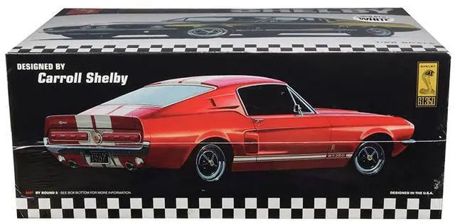 Alt view image 8 of 9 - Skill 2 Model Kit 1967 Ford Mustang Shelby GT350 White 1/25 Scale Model by AMT