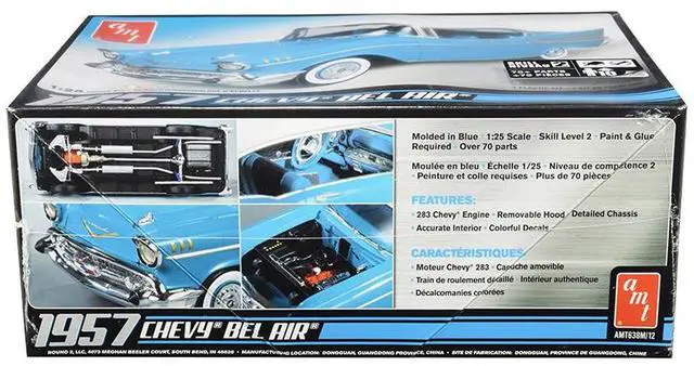 Alt view image 19 of 20 - 1957 Chevy Bel Air 1/25 Scale Plastic Model Kit AMT