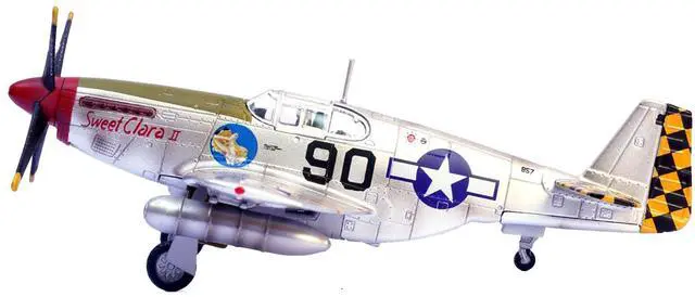 Alt view image 6 of 8 - North American P-51B Mustang Aircraft "Sweet Clara II" (1944) United States Army Air Forces 1/72 Diecast Model by Legion