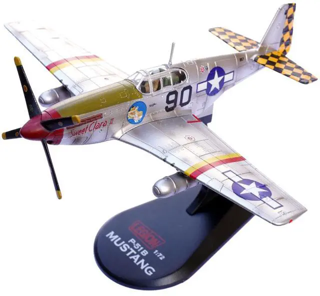 Alt view image 8 of 8 - North American P-51B Mustang Aircraft "Sweet Clara II" (1944) United States Army Air Forces 1/72 Diecast Model by Legion