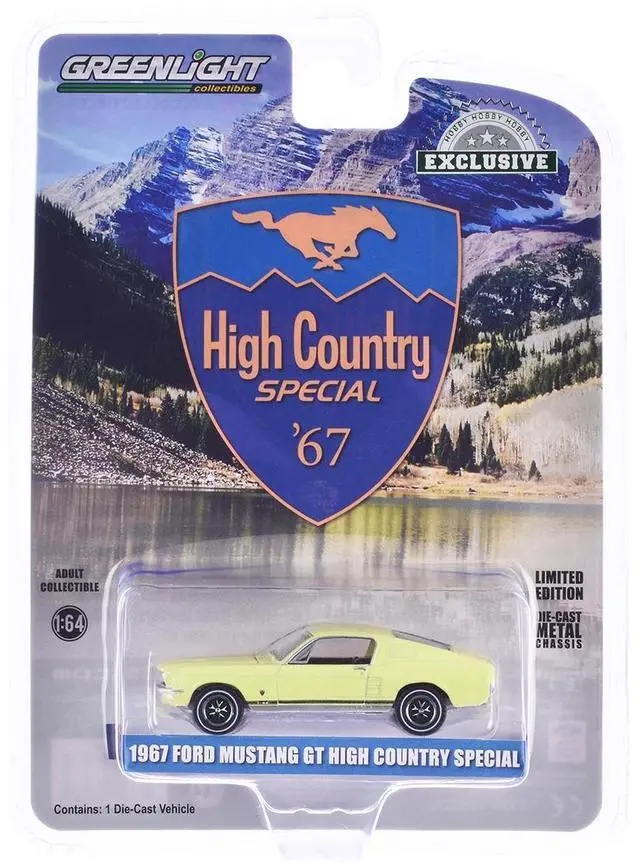 Alt view image 6 of 6 - 1967 Ford Mustang GT Fastback "High Country Special" Aspen Gold "Hobby Exclusive" Series 1/64 Diecast Model Car by Greenlight