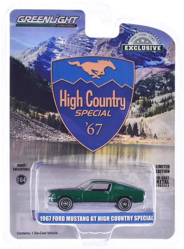 Alt view image 9 of 9 - 1967 Ford Mustang GT Fastback "High Country Special" Timberline Green Metallic 1/64 Diecast Model Car by Greenlight