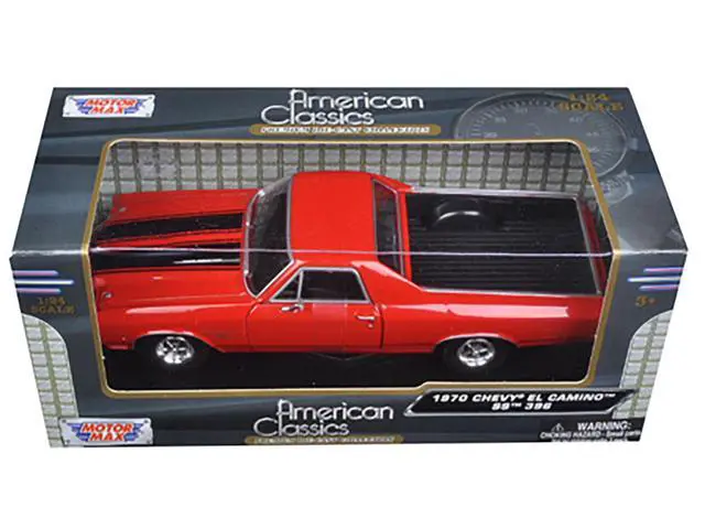 Alt view image 6 of 6 - Motormax 79347RD 1970 Chevrolet El Camino SS 396 Diecast Model Car for Scale 1-24, Red