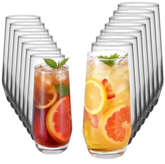 Main image of VEVOR 16 PCS Drinking Glasses Set 18.26 Oz 11.5 Oz Highball Cocktail Glassware