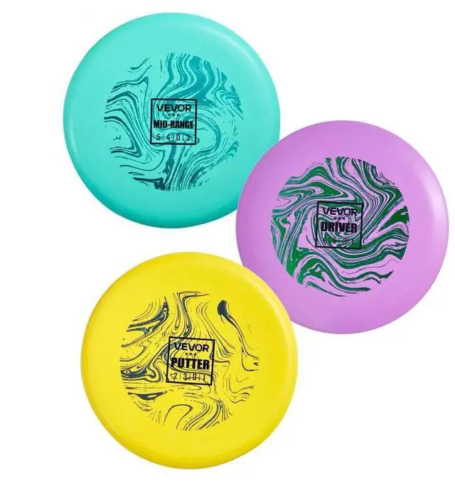 Main image of VEVOR Disc Golf Set with Putter Mid-Range and Driver Discs 3 Pack for Beginners