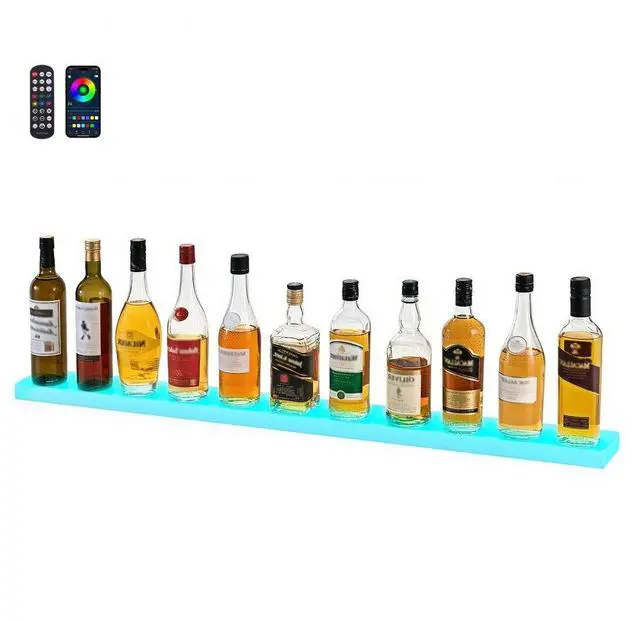 Main image of VEVOR LED Lighted Liquor Bottle Display 1-Tier 48 Inches for 12 Bottles