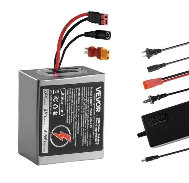 Main image of VEVOR 24V Electric Scooter Battery 8Ah Ebike Lithium Battery Pack with 30A BMS