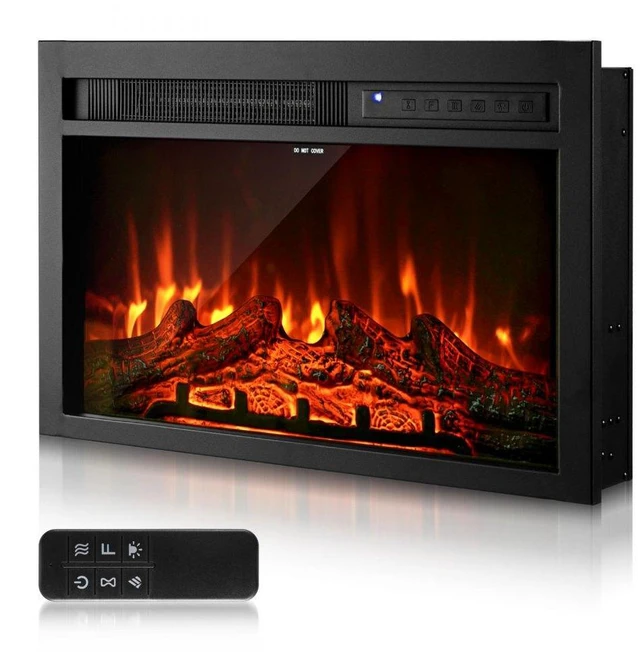 Main image of VEVOR 26in Electric Fireplace Insert Wall Recessed Heater 750W 1500W Remote