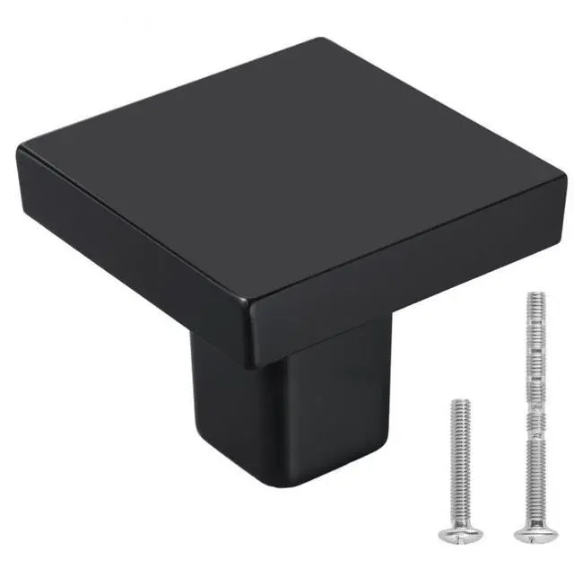 Main image of VEVOR Cabinet Knobs Drawer Kitchen Pulls 10 Pack 1.18 in Square Zinc Alloy Black