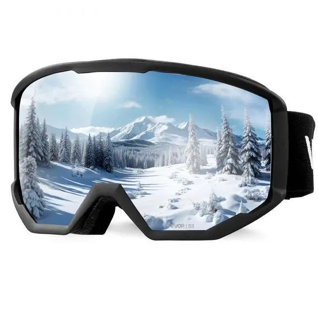 Main image of VEVOR Ski Goggles Cylindrical Lens with Ice Blue Revo Coating Snow Goggles