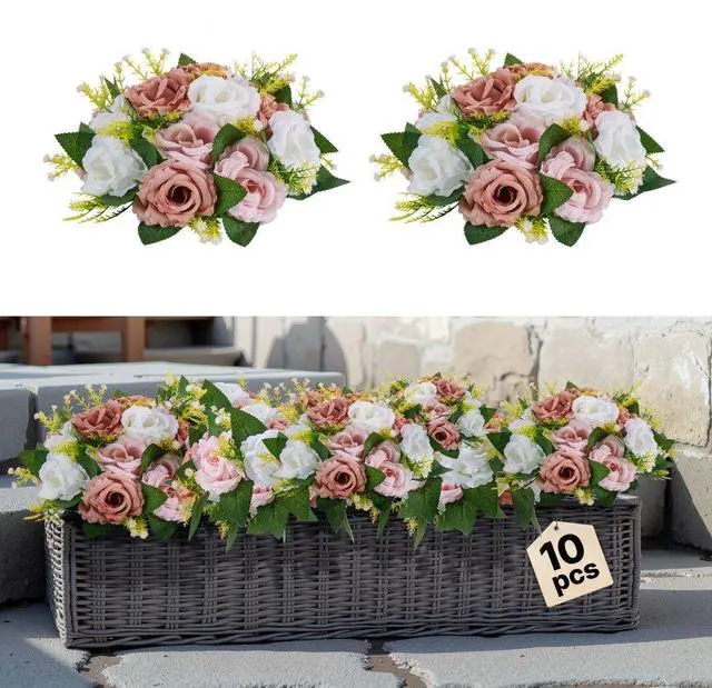 Main image of Flower Balls for Wedding Centerpieces 9.5-Inch Flower Arrangement Pink + White