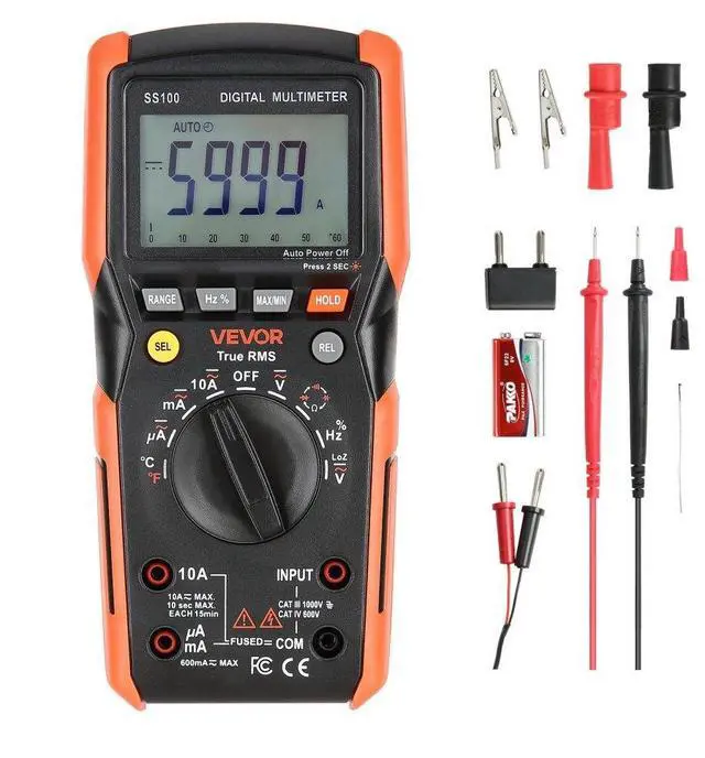 Main image of VEVOR Digital Multimeter 6000-Count TRMS Voltmeter Current Tester Auto-Ranging