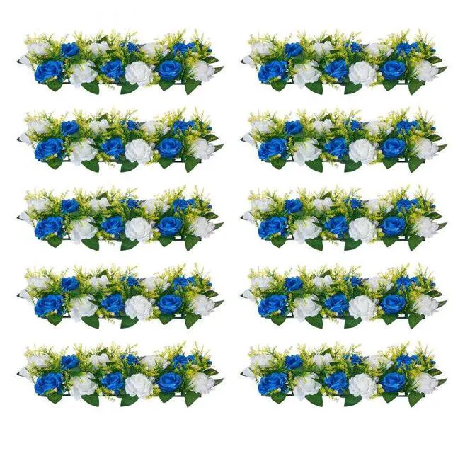 Main image of Flower Balls for Wedding Centerpieces Fake Flower Arrangement Blue + White 10PCS