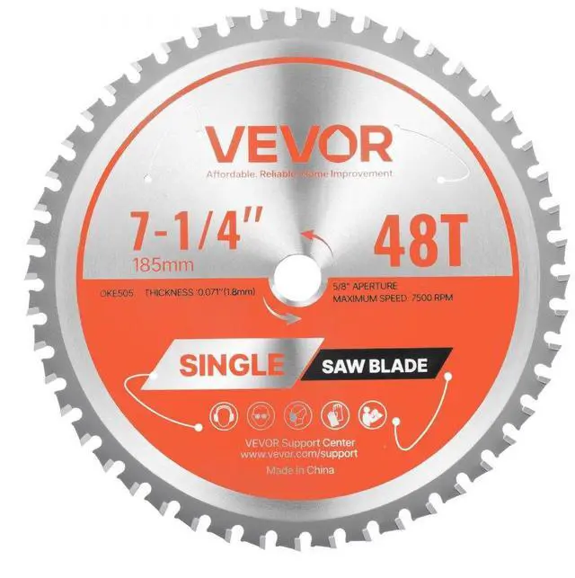 Main image of VEVOR Circular Saw Blade Metal Cutting Blade for Circular Saw 7-1/4 in 48 Teeth