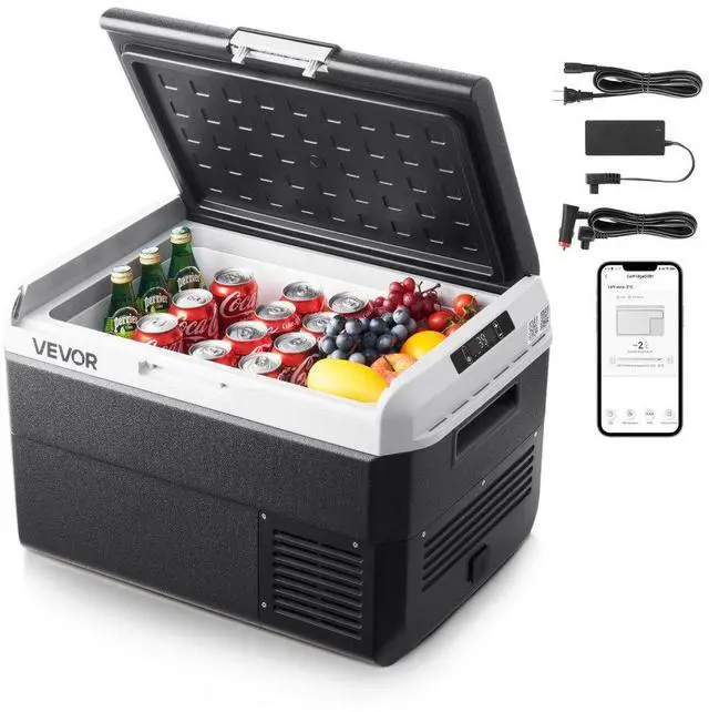 Main image of 12 Volt Car Refrigerator Portable Freezer 52.8QT Electric Cooler for Camping