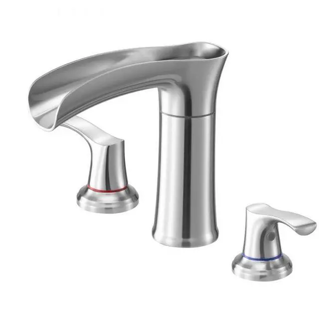 Main image of VEVOR Roman Tub Faucet 3 Hole Roman Tub Faucets Deck Mount Zinc Alloy Silver