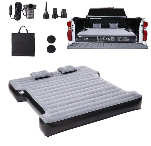 Alt view image 3 of 10 - VEVOR Truck Bed Air Mattress, for 5.5-5.8 ft Full Size Short Truck Beds, Inflatable Air Mattress Camping Bed with 12V Air Pump 2 Pillows, Carry Bag, for Silverado, RAM, F Series, Sierra, Titan, Tundra