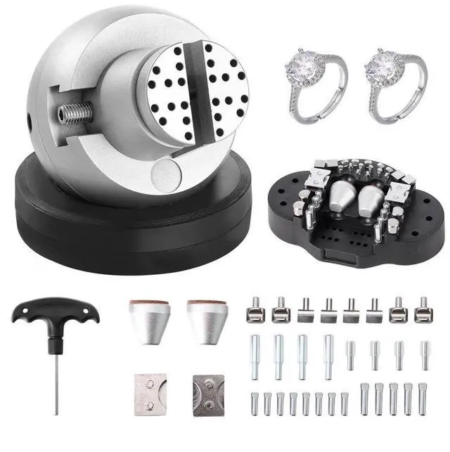 Alt view image 2 of 2 - VEVOR Ball Vise, 5" Engraving Setting Tool, 360° Rotation Engraving Block Vise, 35 PCS Attachment Jewelry Engraving Block Tools Standard Block for Gemstone Inlay and Small-Scale Engraving