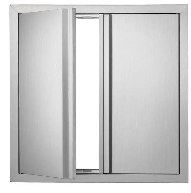 Alt view image 2 of 2 - VEVOR BBQ Access Door, 24W x 24H Inch Double Outdoor Kitchen Door, Stainless Steel Flush Mount Door, Wall Vertical Door with Recessed Handles , for BBQ Island, Grilling Station, Outside Cabinet