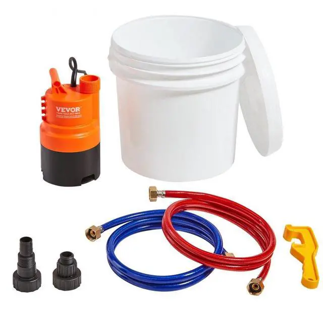 Main image of VEVOR Tankless Water Heater Flushing Kit, Includes Efficient Pump & 3.7 Gallon Pail & 2 Hoses, Wrench and Adapter for Quick Install,  Easy to Start Water Heater Flush Descale Kit Anti-corrosion