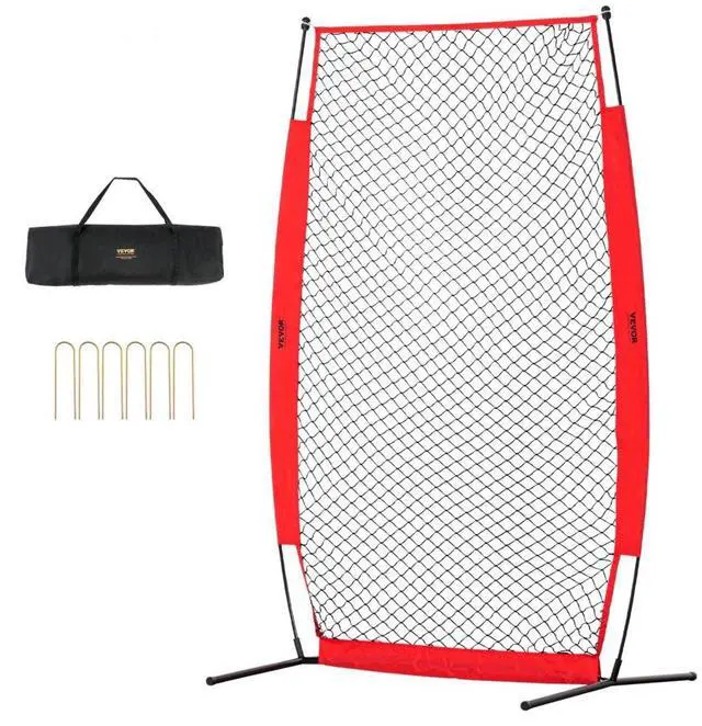Alt view image 2 of 2 - VEVOR I Screen Baseball for Batting Cage, 7x4 ft Baseball & Softball Safety Screen, Body Protector Portable Batting Screen with Carry Bag & Ground Stakes, Baseball Pitching Net for Pitchers Protection