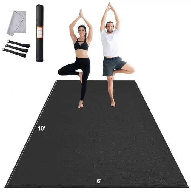 Main image of VEVOR Exercise Mat, Non Slip High Density Premium Yoga Mat, Exercise Yoga Mat for Men Women, Fitness & Exercise Mat with Bag & Carry Strap, for All Types of Home Yoga, Pilate & Floor Workout (10x6ft)