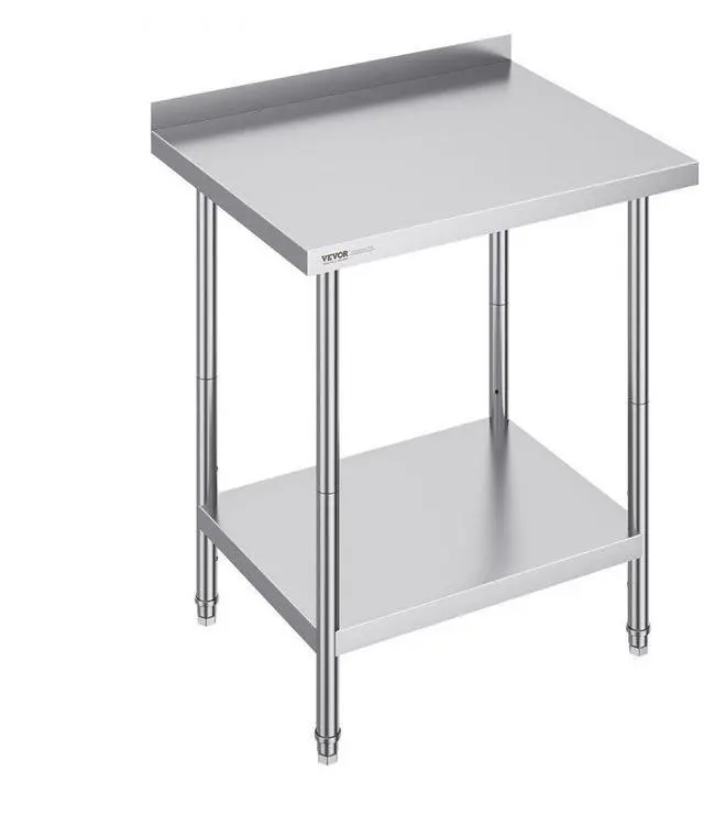 Main image of VEVOR 24 x 30 x 36 Inch Stainless Steel Work Table, Commercial Food Prep Worktable Heavy Duty Prep Worktable, Metal Work Table with Adjustable Height for Restaurant, Home and Hotel