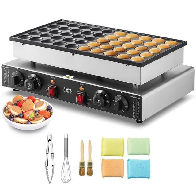 Main image of VEVOR 50PCS 43mm Mini Dutch Pancake Maker Commercial Dorayaki Baker 1700W