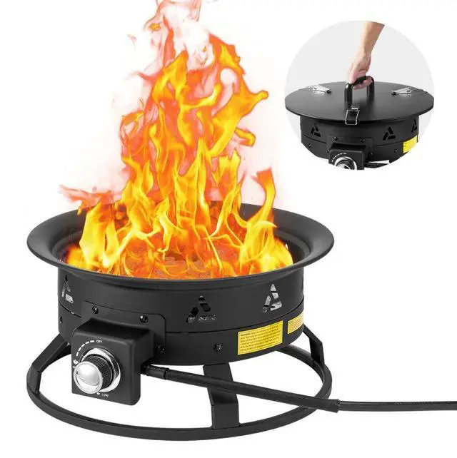 Alt view image 2 of 2 - VEVOR Propane Fire Pit 19 Outdoor Portable Gas Fire Pit for Heating 58000 BTU