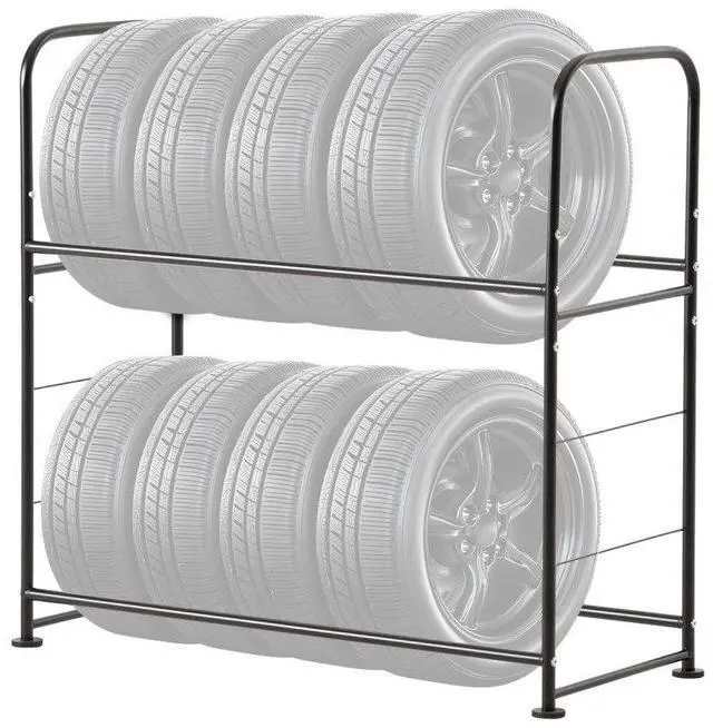 Main image of Tire Storage Rack 2-Shelf Tire Holder Stand Holds up to 8 Standard Tires