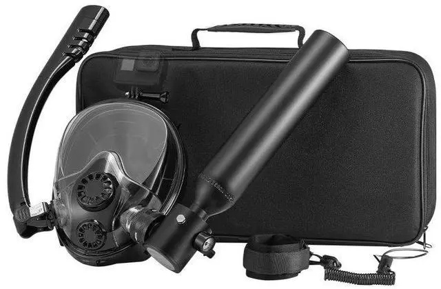 Alt view image 2 of 2 - VEVOR  0.5L Scuba Tank 98.43 ft Diving Depth Lung Tank Kit with Snorkel Mask