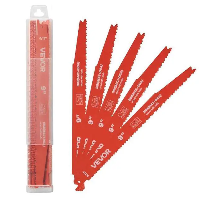 Main image of VEVOR Reciprocating Saw Blades 25 Pack 6/12 TPI Bi-Metal for Nail-Embedded Wood