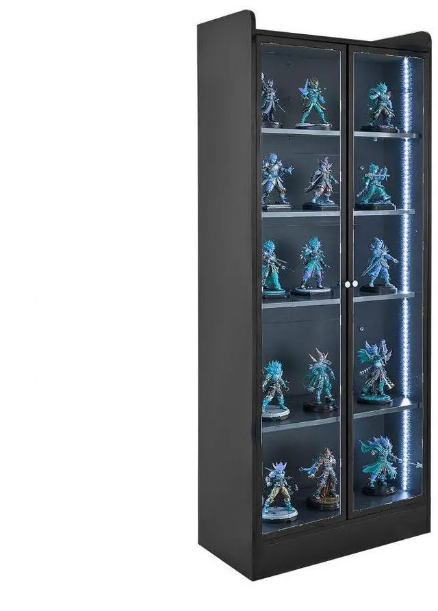 Main image of VEVOR Lighted Display Cabinet with Acrylic Doors 67 in Tall 5-Tier Curio Cabinet
