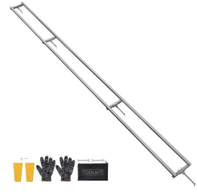 Main image of VEVOR 12 ft Rail Mill Guide System 4 Crossbar Adjustable Aluminum Saw Mill Rail