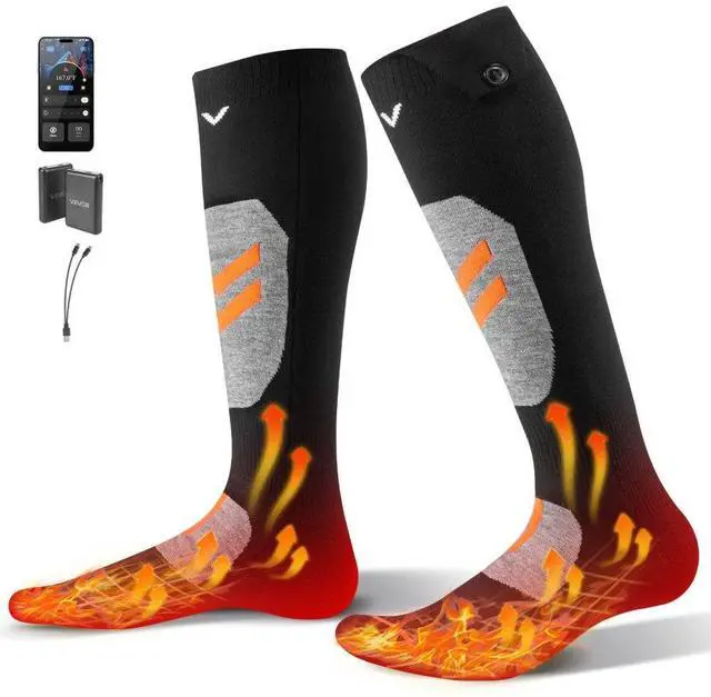 Main image of VEVOR Electric Heated Socks 5000mAh XL Size Rechargeable Heated Socks for Hiking