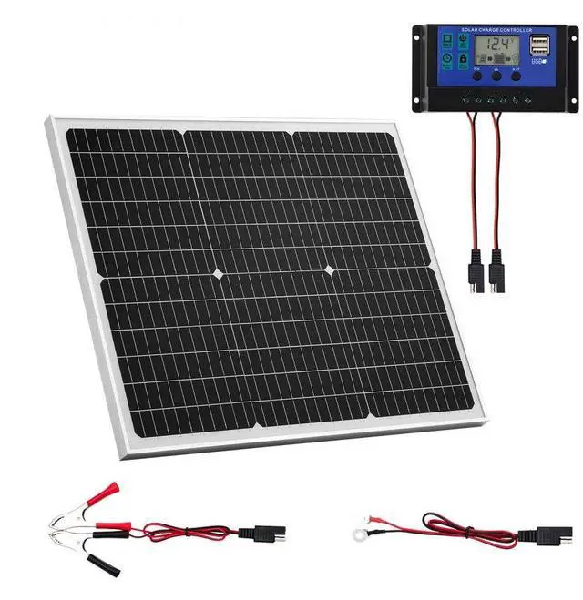 Main image of VEVOR Solar Battery Trickle Charger Maintainer Kit 50W 12V with MPPT Controller