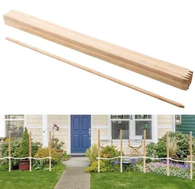Main image of Wooden Garden Stakes 25Pcs 48x0.5x0.69 in Sturdy Fir Wood Survey Grading Stakes