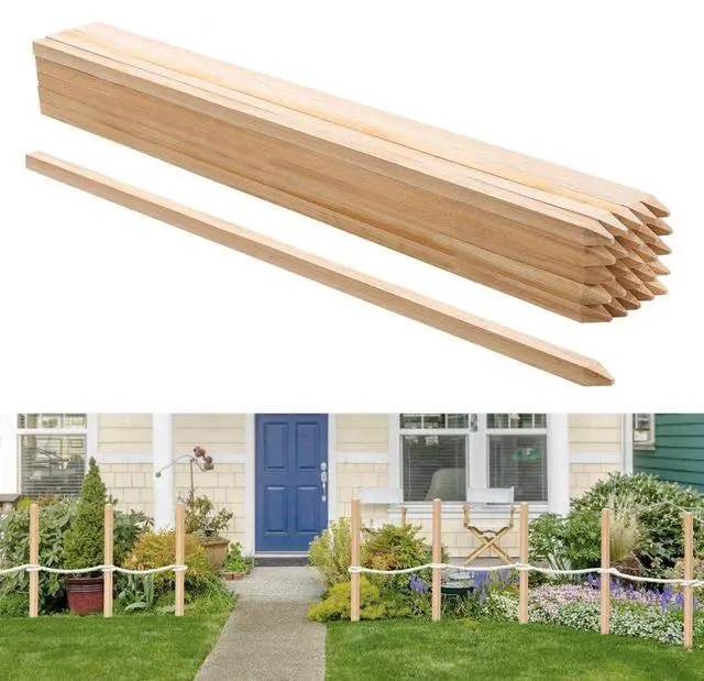 Main image of Wooden Garden Stakes 25Pcs 36x0.75x0.75 in Sturdy Fir Wood Survey Grading Stakes