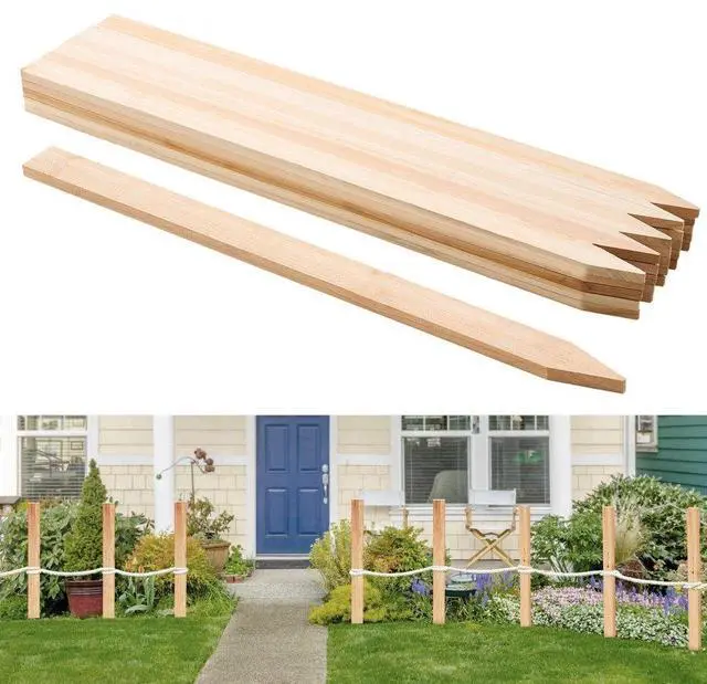 Main image of Wooden Garden Stakes 25Pcs 36x0.5x1.5 in Sturdy Fir Wood Survey Grading Stakes