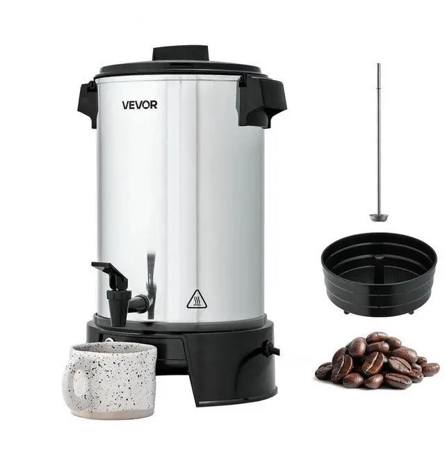 Main image of VEVOR Commercial Coffee Urn, 30 Cup 4.5 L Hot Beverage Dispenser with Dripless Faucet, Quick-Brewing Commercial Coffee Maker, Automatic Temperature Control, for Catering, Party, Church & Restaurant