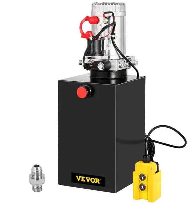 Alt view image 5 of 5 - VEVOR 12 Volt Hydraulic Pump For Dump Trailer 15 Quart Steel Single Acting Lifting