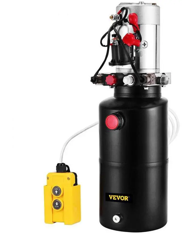 Alt view image 3 of 3 - VEVOR 8 Quart Double Acting Hydraulic Pump Dump Trailer Power Unit Crane Car