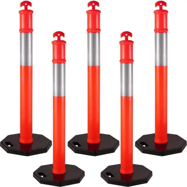 Alt view image 4 of 4 - VEVOR Traffic Cones / 44" Delineator Cones/posts, Box Of 5 Posts, With 11lb Base