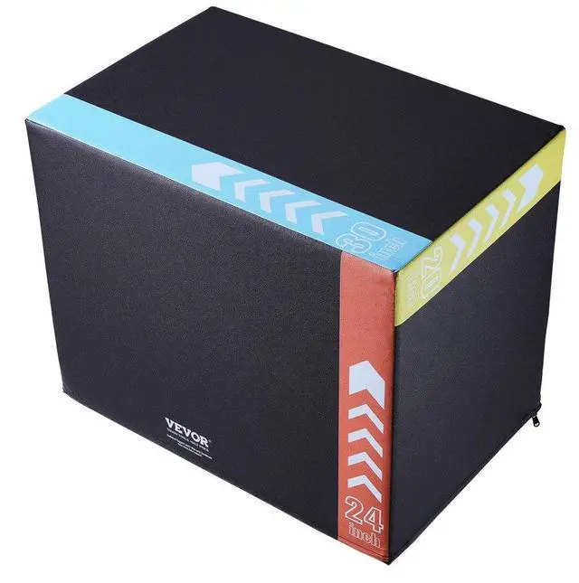 Alt view image 2 of 2 - VEVOR 3 in 1 Plyometric Jump Box, 30/24/20 Inch Foam Plyo Box, Platform & Jumping Agility Box, Anti-Slip Fitness Exercise Step Up Box for Home Gym Training, Conditioning Strength Training, Black