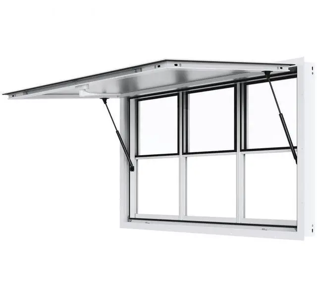 Alt view image 2 of 2 - VEVOR Concession Window 60"x36", Aluminum Alloy Food Truck Service Window with Vertical Lifting Windows & Awning Door & Drag Hook, Up to 85 Degrees Serving Window for Food Trucks Concession Trailers