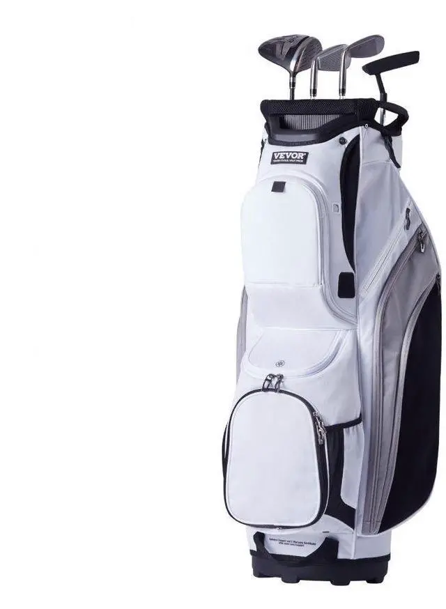Alt view image 2 of 2 - VEVOR Golf Cart Bag with 14 Way Organizer Divider Top, 36 13 Pockets Premium Nylon Cart Bag, Durable Golf Bags with Handles & Dust Cover & Detachable Straps for Men & Women, White Color-Block